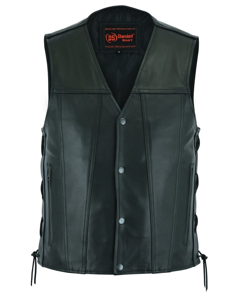Leather Motorcycle Vest - Men's - Gun Pockets - Side Laces - Up To 9XL - Clubster - RC105-RC - Image 10