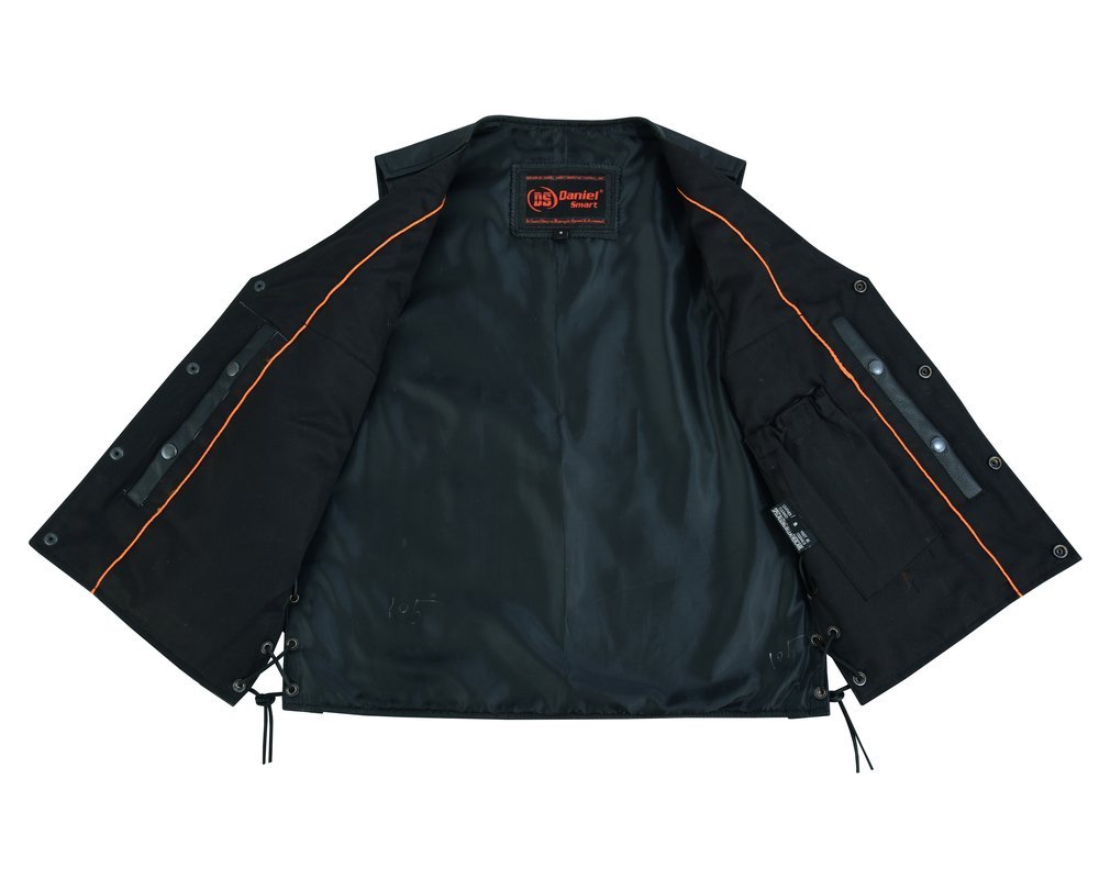 Leather Motorcycle Vest - Men's - Gun Pockets - Side Laces - Up To 9XL - Clubster - RC105-RC - Image 13