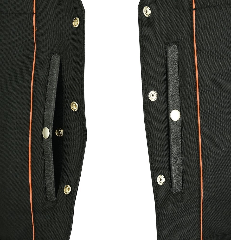 Leather Motorcycle Vest - Men's - Gray - Gun Pockets - Side Laces - Up To 8XL - RC105V-RC - Image 9