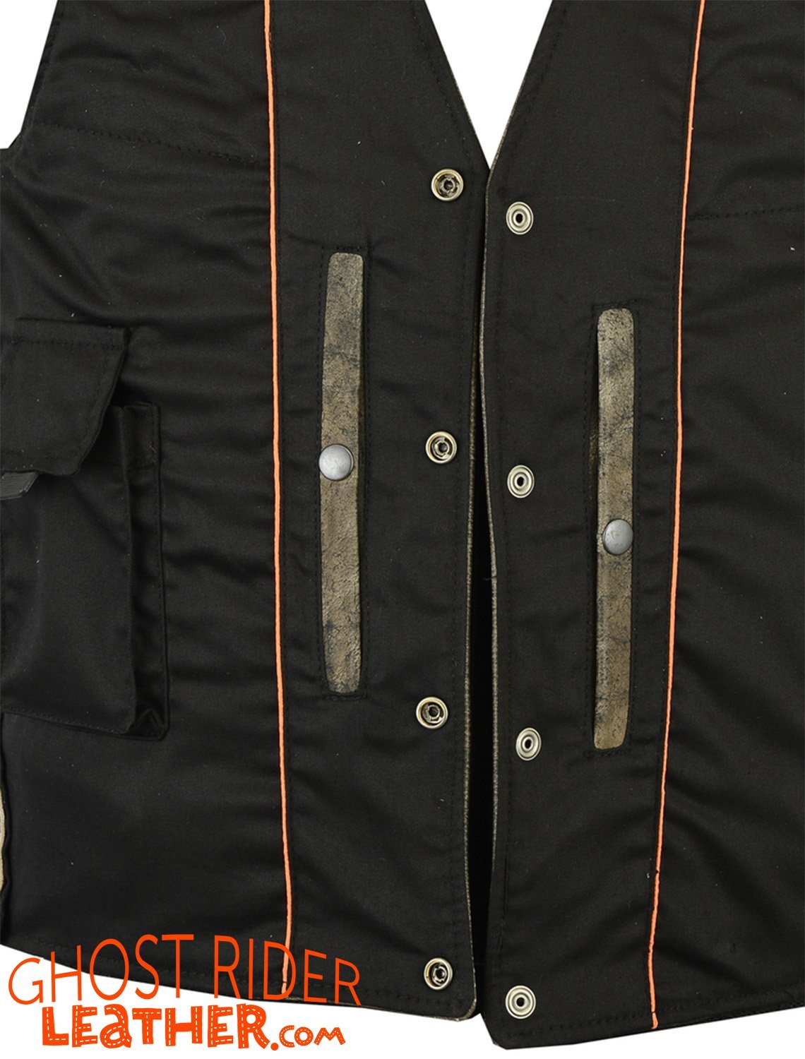Leather Motorcycle Vest - Men's - Antique Brown - Up To Size 8XL - Side Laces - Big and Tall - RC107-RC - Image 8