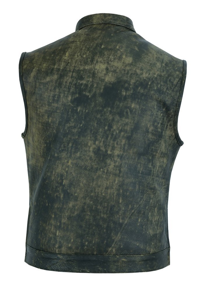 Leather Motorcycle Vest - Men's - Up To Size 8XL - Antique Brown - Big and Tall - Burnt - RC108-RC - Image 3