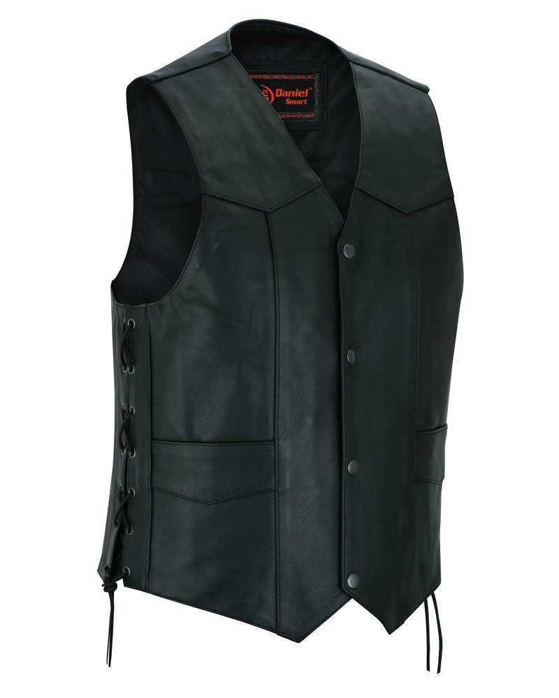 Leather Motorcycle Vest - Men's - Gun Pockets - Up To 9XL - ThunderLace - RC111-RC - Image 2