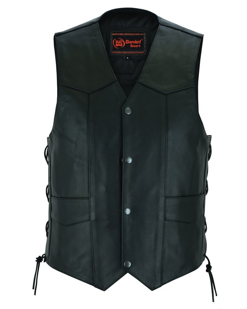 Leather Motorcycle Vest - Men's - Gun Pockets - Up To 9XL - ThunderLace - RC111-RC - Image 15