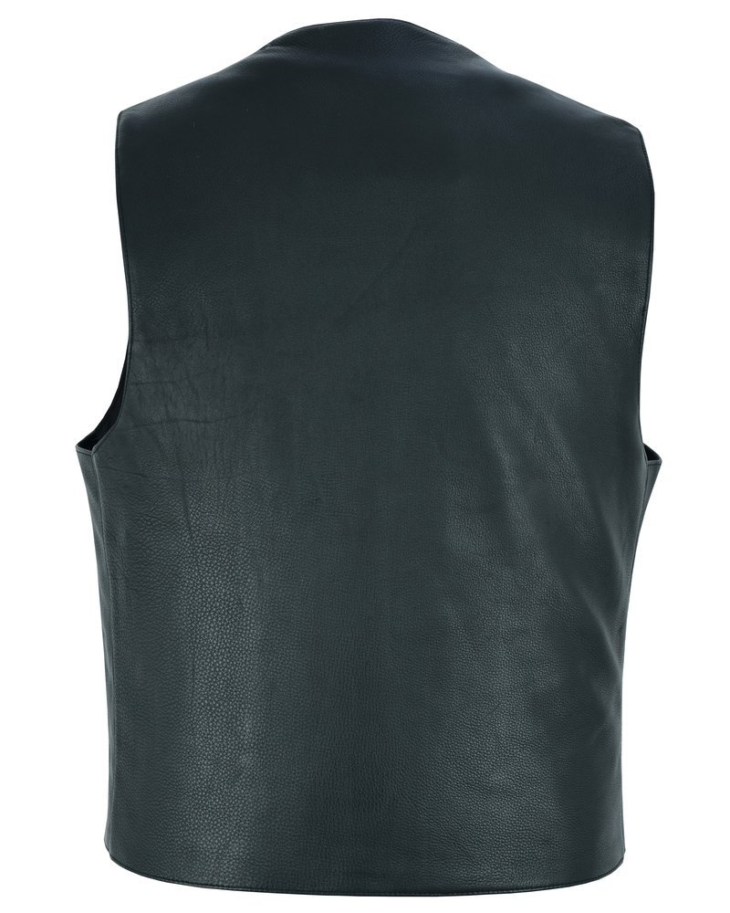 Leather Motorcycle Vest - Men's - Buffalo Nickel Snaps - Gun - Up To 9XL - Back Line - RC115-RC - Image 11