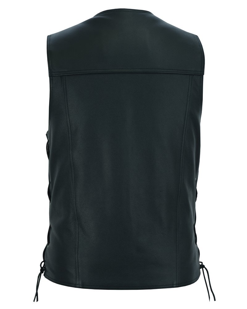 Leather Motorcycle Vest - Men's - Gun Pockets - Up To 10XL - Rocker - RC124-RC - Image 14