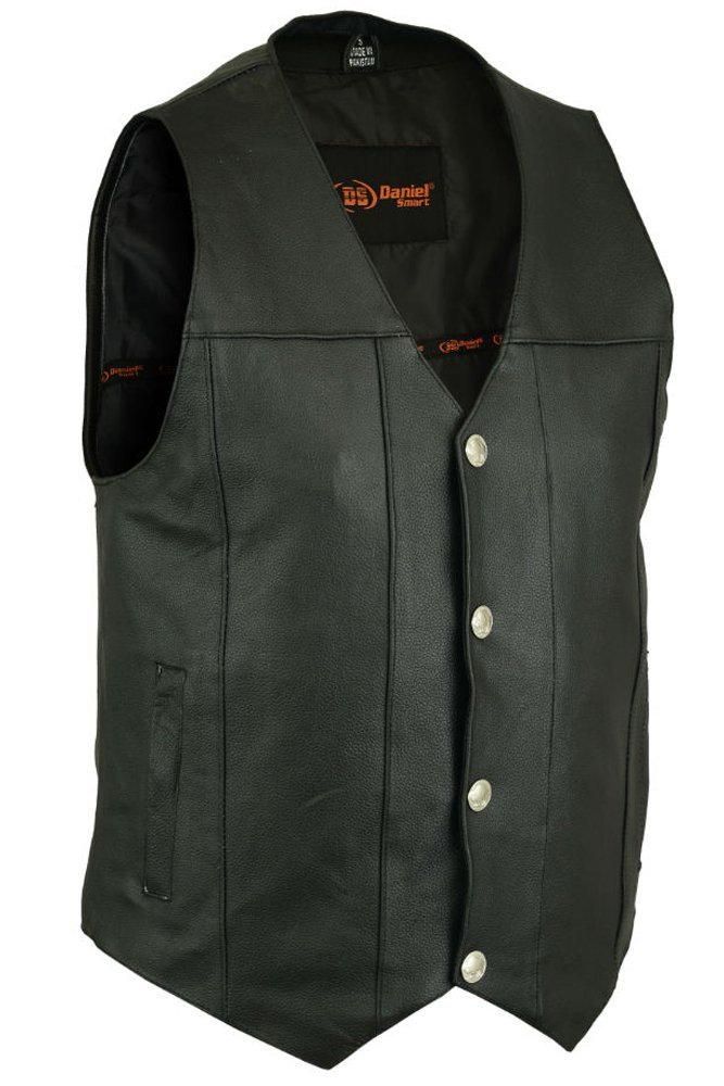 Leather Motorcycle Vest - Men's - Gun Pockets - Buffalo Nickel Snaps - Up To 8XL - SolidRider - RC141-RC - Image 10