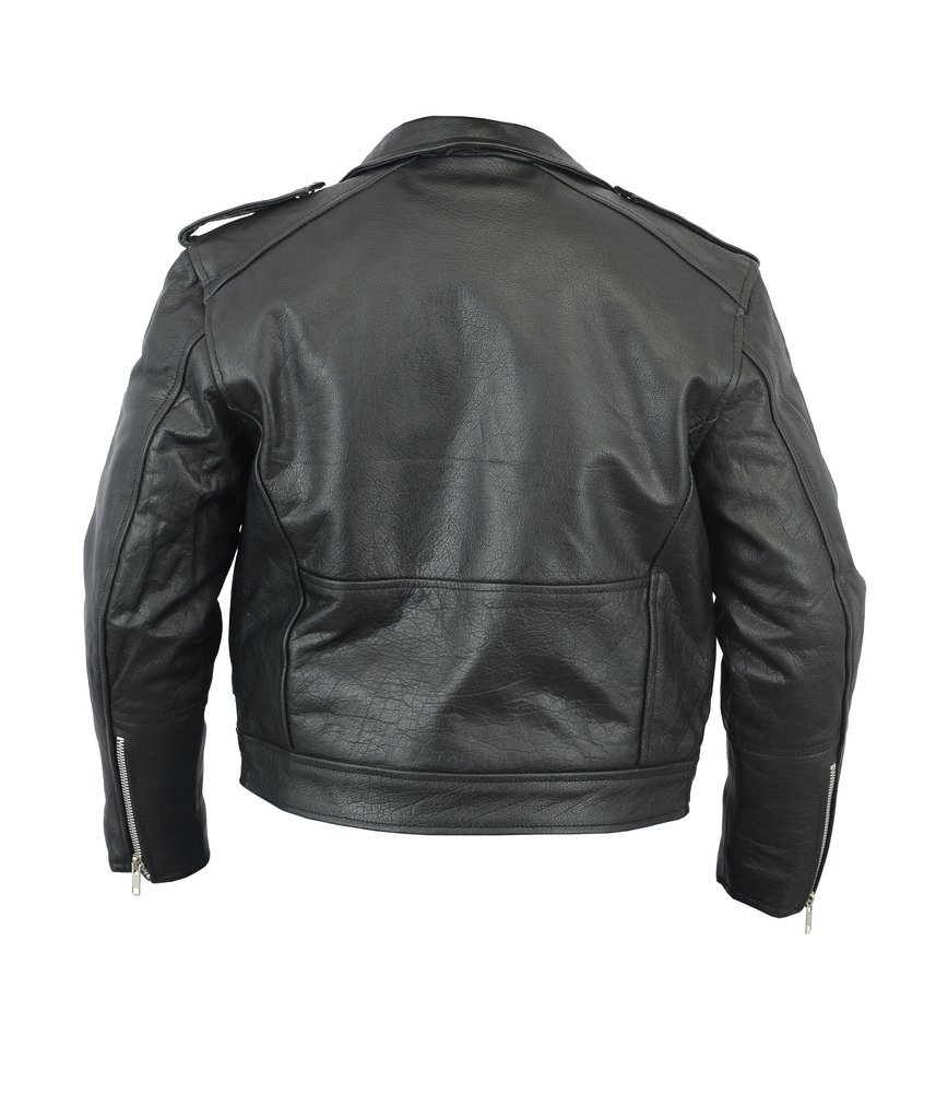 Leather Motorcycle Jacket - Kid's Teen's - Unisex - Biker - DS1722-DS - Image 3