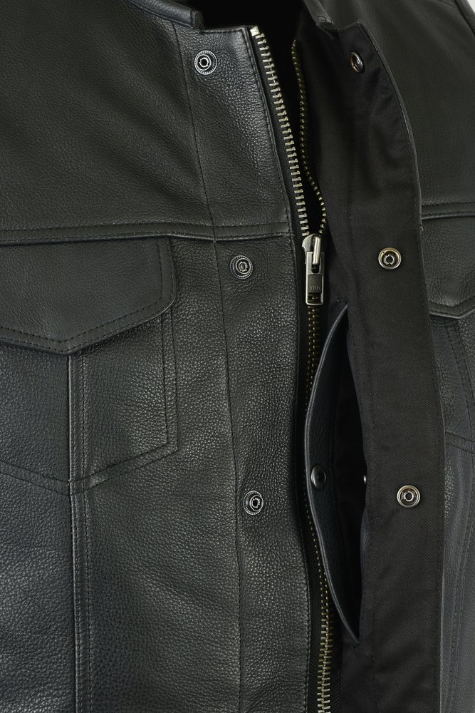 Leather Motorcycle Vest - Men's - Gun Pockets - Up To 12XL - Big and Tall - UpStyle - RC187-RC - Image 5
