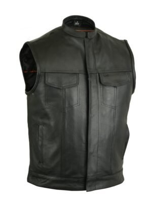 Leather Motorcycle Vest - Men's - Upgraded Club - Up To 12XL - PICK-RC188-RC