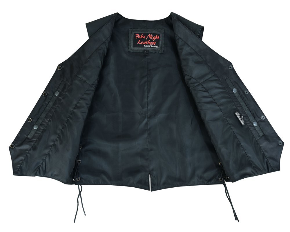 Leather Vest - Women's - Braid Design - Side Laces - Gun Pockets - DS219-DS - Image 8