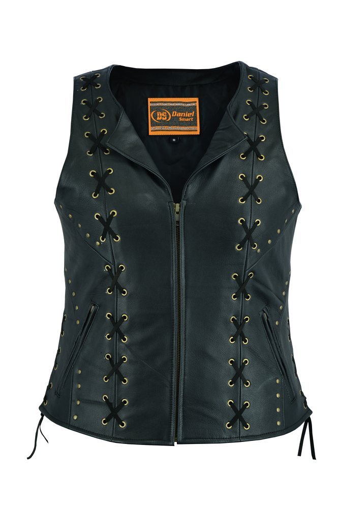 Leather Vest - Women's - Ultra Soft - Lacing Design - DS233-DS - Image 2