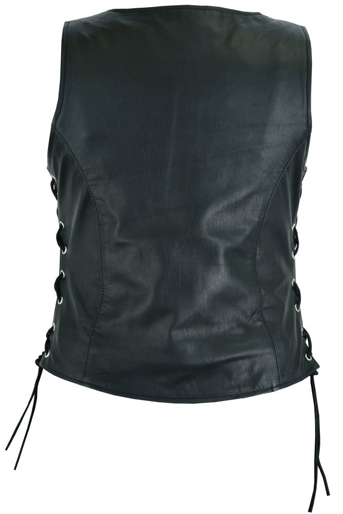 Leather Vest - Women's - Full Cut - Side Laces - Concealed Carry - DS294-DS - Image 3