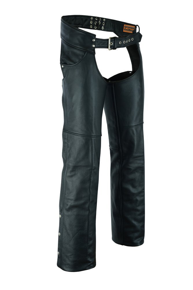 Leather Chaps - Men's - Tall Length - Up To 5XL - Motorcycle - DS447TALL-DS - Image 3