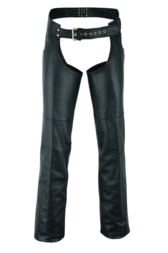 Leather Chaps - Men's - Tall Length - Up To 5XL - Motorcycle - DS447TALL-DS