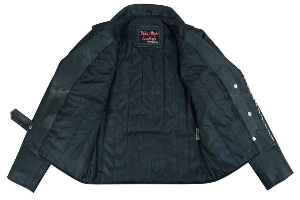 Leather Motorcycle Jacket - Men's - Police - Up To 10XL - DS710-DS - Image 11