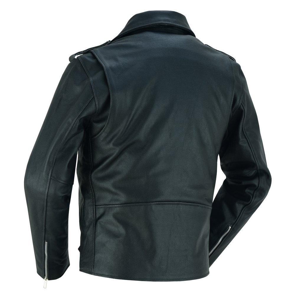 Leather Motorcycle Jacket - Men's - Police - Up To 10XL - DS710-DS - Image 2