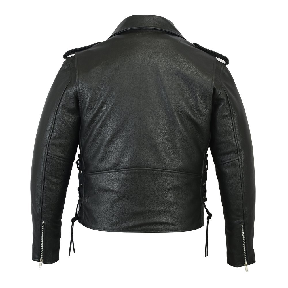 Leather Motorcycle Jacket - Men's - Police Style - Up To 12XL - DS731-DS - Image 2