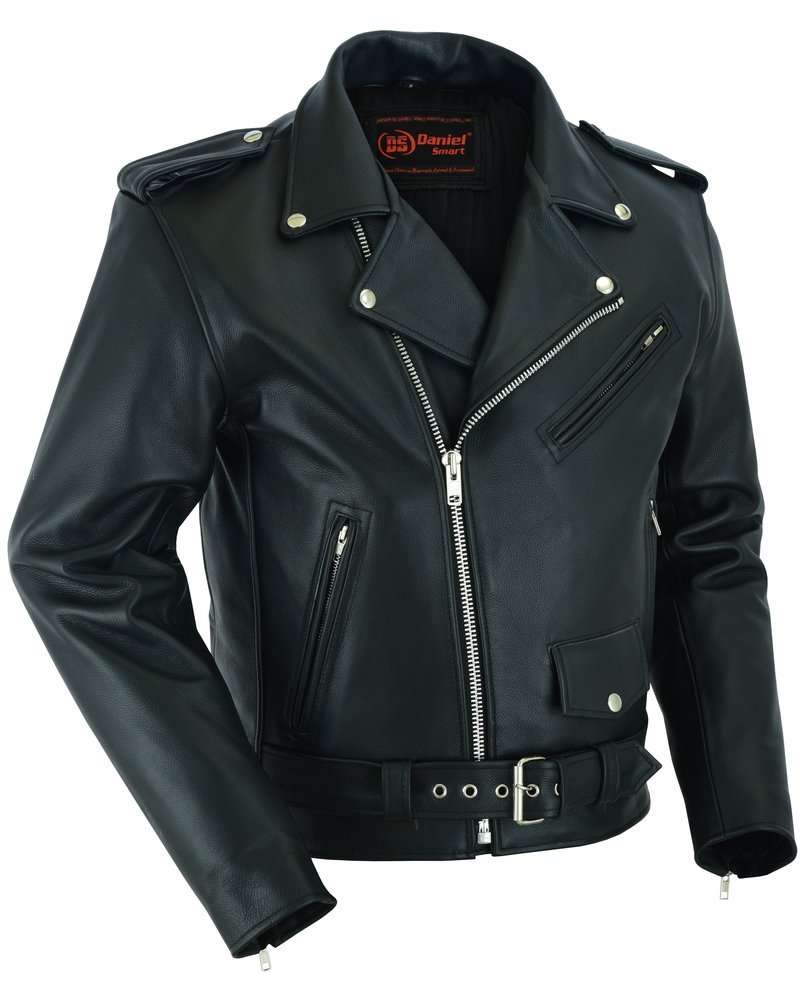 Leather Motorcycle Jacket - Men's - Armored - Up To 12XL - DS761-DS