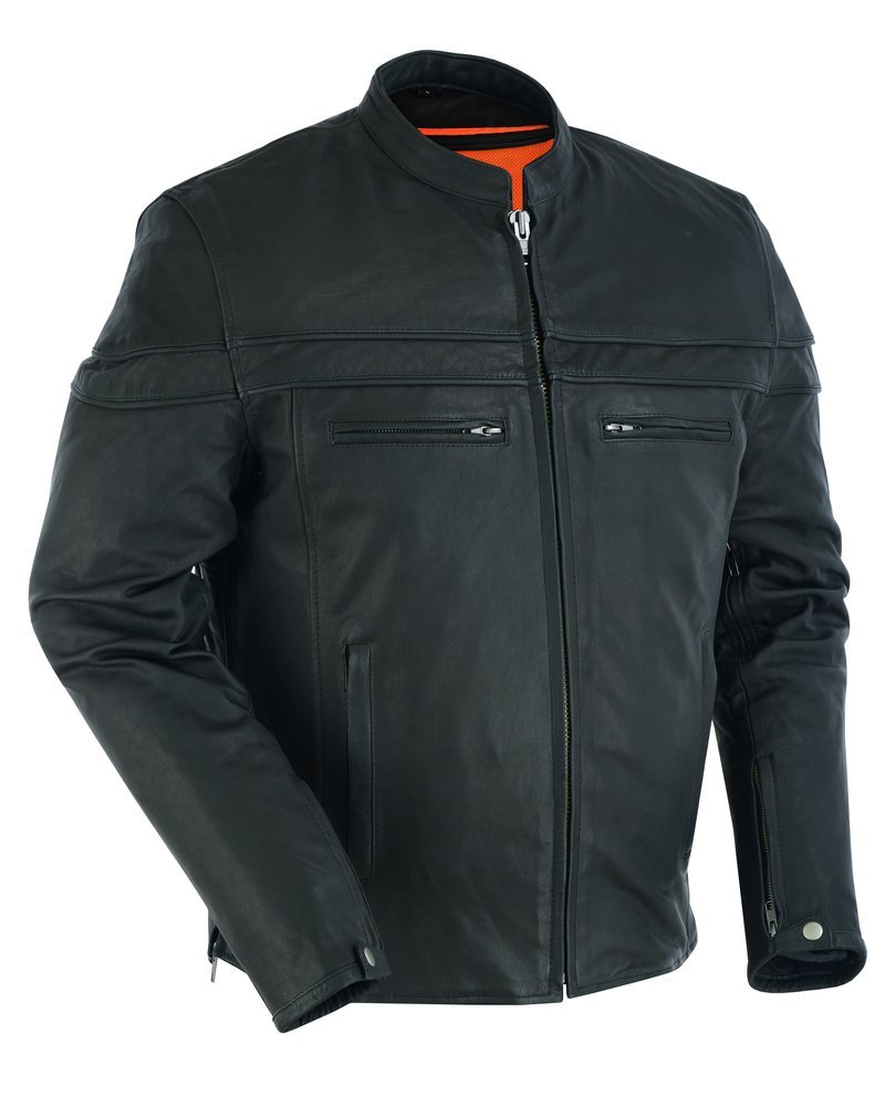 Leather Motorcycle Jacket - Crossover - Lightweight - Racer - DS768-DS