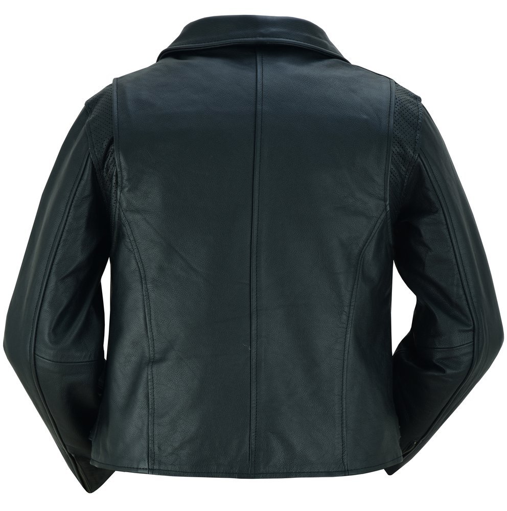 Leather Motorcycle Jacket - Women's - Updated and Stylish - Gun Pockets - DS804-DS - Image 6