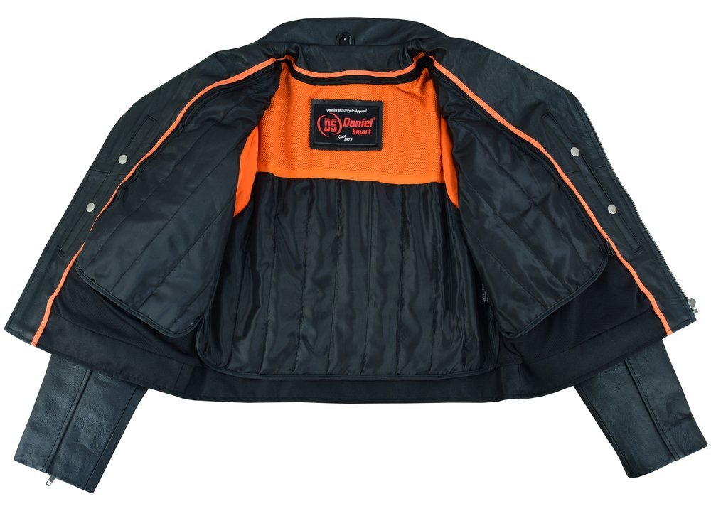Leather Motorcycle Jacket - Women's - Updated and Stylish - Gun Pockets - DS804-DS - Image 9