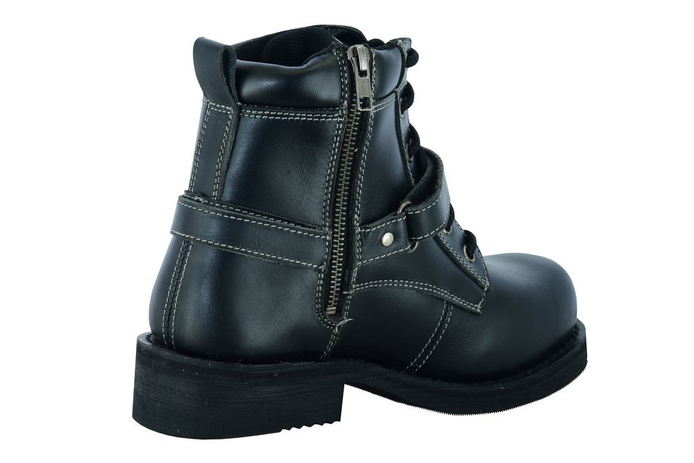 Leather Motorcycle Boots - Women's - Black - Side Zippers - DS9766-DS - Image 5