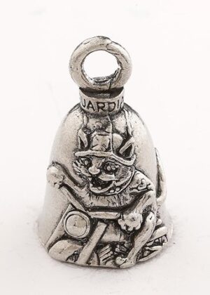 Biker Cat - Pewter - Motorcycle Guardian Bell - Made In USA - SKU GB-BIKER-CAT-DS