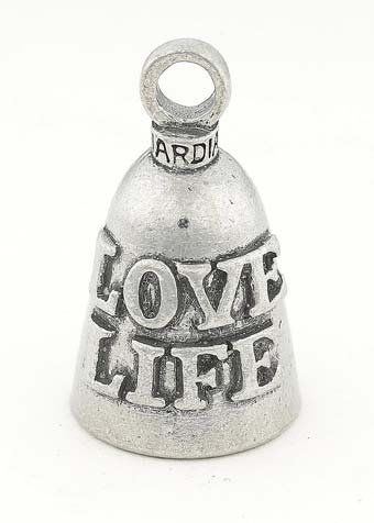 Love Life - Pewter - Motorcycle Guardian BellĀ® - Made In USA - SKU GB-LOVE-LIFE-DS