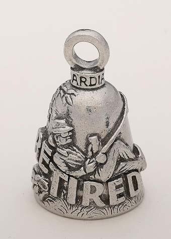 Retired Woman - Pewter - Motorcycle Guardian BellĀ® - Made In USA - SKU GB-RETIRED-W-DS