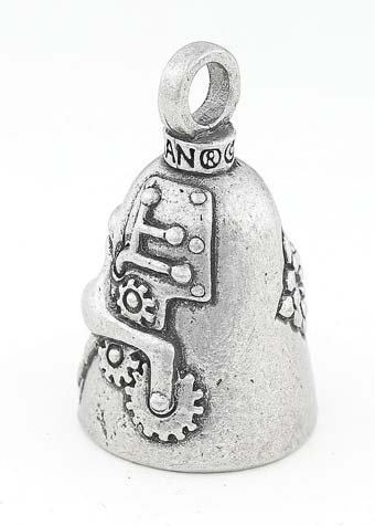 Steampunk Skull - Pewter - Motorcycle Guardian BellĀ® - Made In USA - SKU GB-STEAMPUNK-SKULL-DS - Image 2