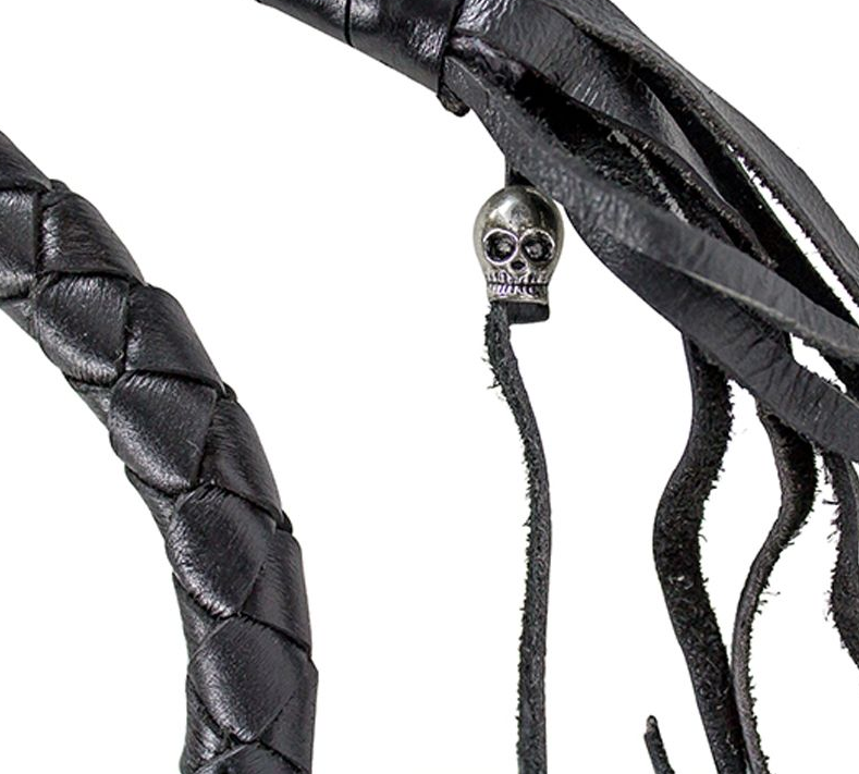 Get Back Whip - Black Leather - 42 Inches Long - Motorcycle Accessories - GBW1-11-DL - Image 3