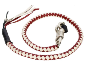 Get Back Whip - 36 Inches - Red and White Leather - GBW12-DL