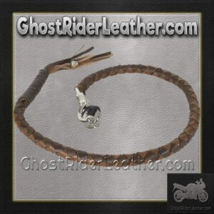 Get Back Whip in Two Tone Brown Leather - Motorcycle Accessories - SKU GRL-GBW18-11-DL