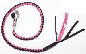 Get Back Whip - 36 Inches - Pink and Black Leather - GBW5-DL