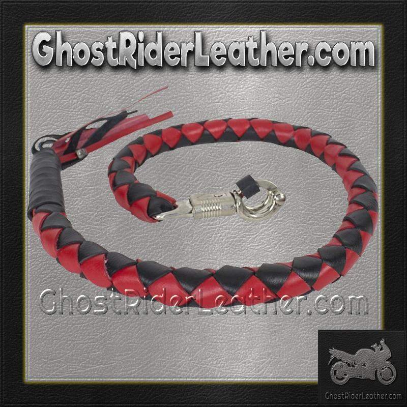 3 Inch Fat - Get Back Whip - Black and Red Leather - GBW6-11-T2-DL - Image 2