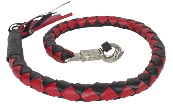 3 Inch Fat - Get Back Whip - Black and Red Leather - GBW6-11-T2-DL