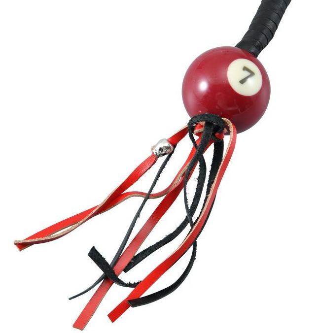 Get Back Whip - Black and Red Leather - With Pool Ball - 36 Inches - GBW6-BB-36-DL - Image 3