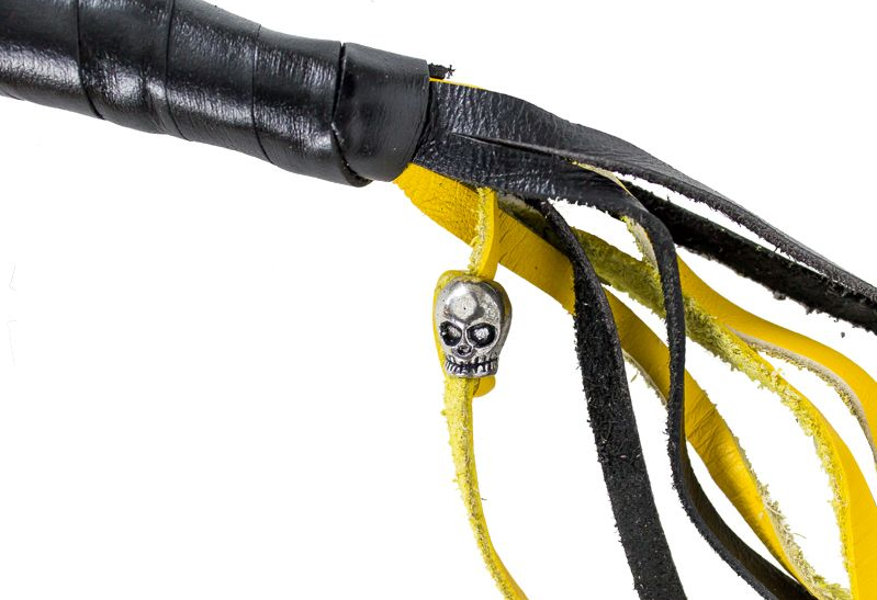 Get Back Whip in Black and Yellow Leather - 42 Inches - Motorcycle Accessories - GBW8-11-DL - Image 3