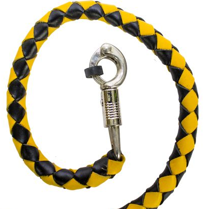 2 Inches Around - Get Back Whip in Black and Yellow Leather - 42 Inches - Motorcycle Accessories - GBW8-11-T1-DL - Image 2