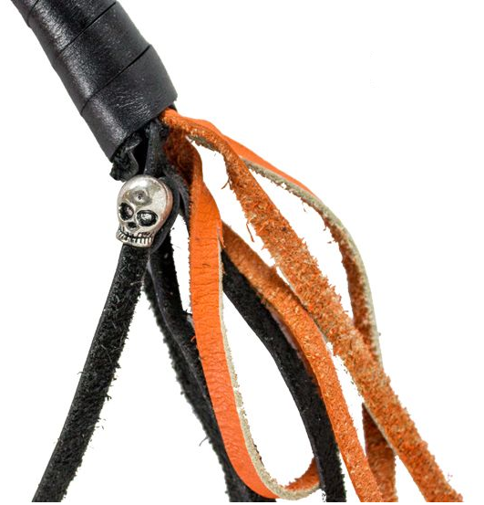 Get Back Whip in Black and Orange Leather - 42 Inches - Motorcycle Accessories - GBW9-11-DL - Image 3