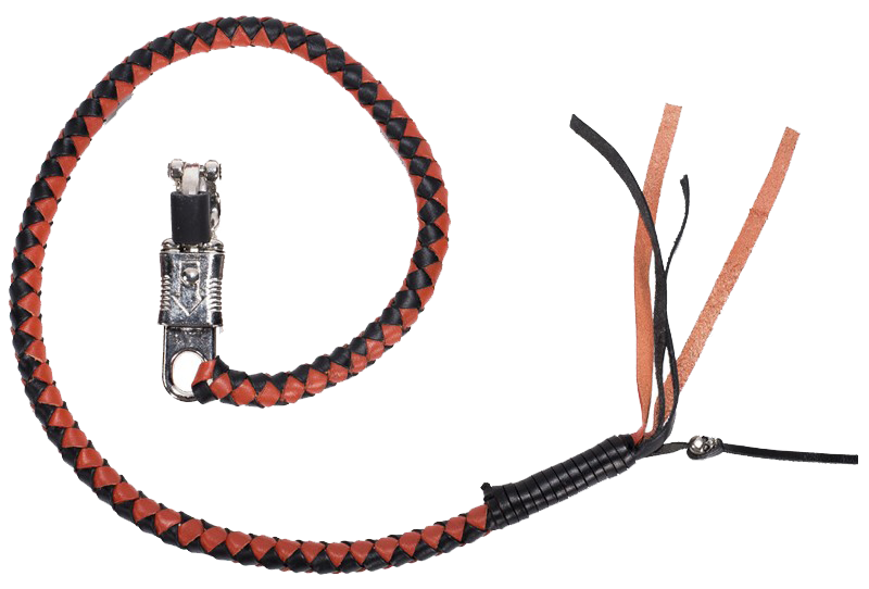 Get Back Whip - Black and Orange Leather - 36 Inches - GBW9-DL