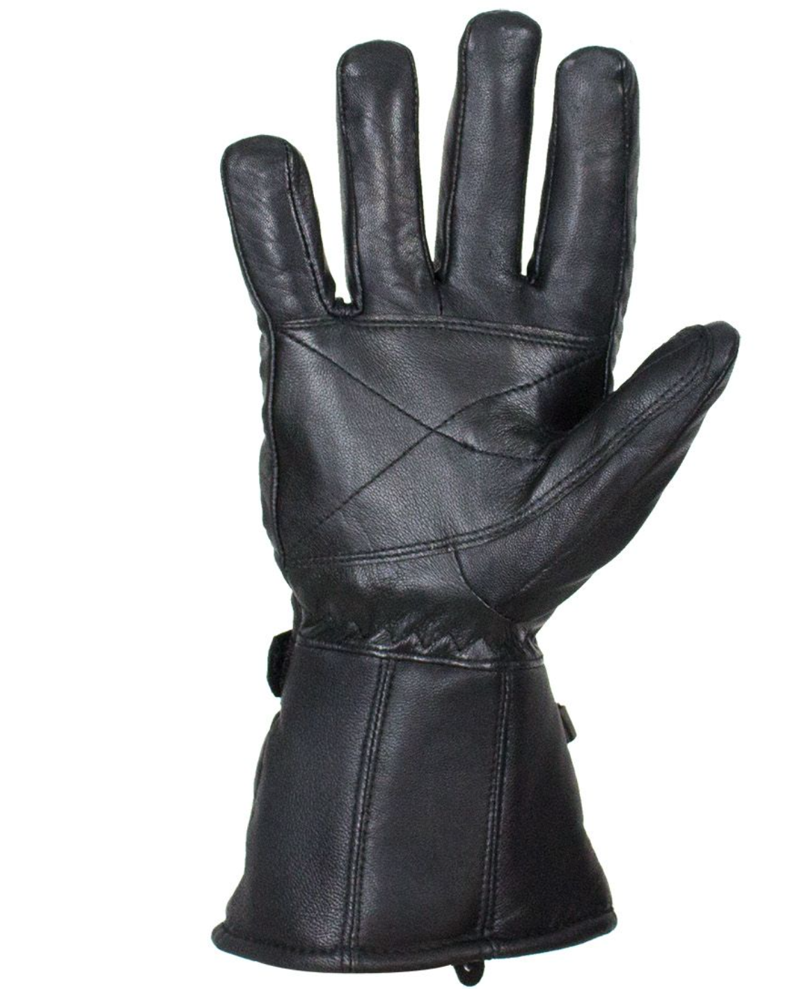 Leather Gloves - Men's - Cold Weather Riding - Gauntlet Gloves - Premium - GL2066-11N-DL - Image 2