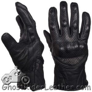 Leather Racing Gloves - Men's - Carbon Fiber Knuckles - GLZ66-DL