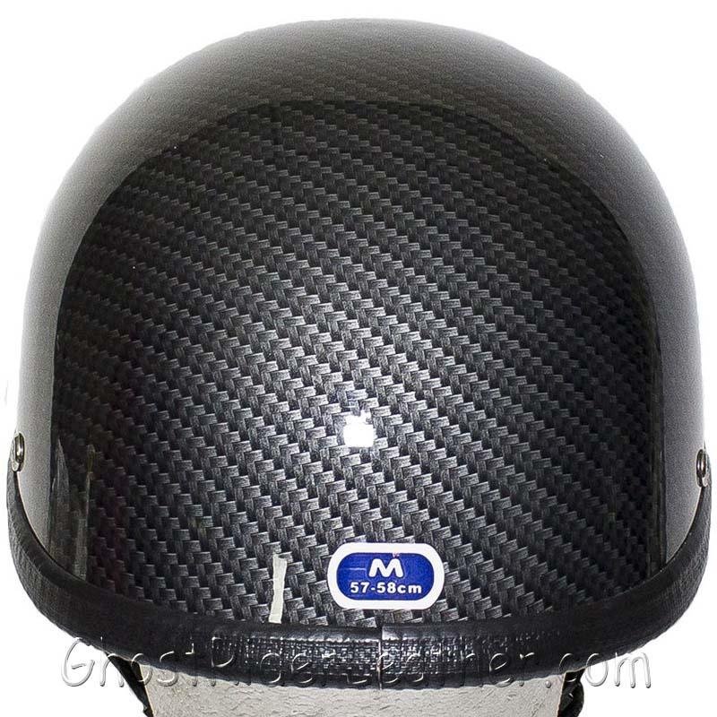 Novelty Motorcycle Helmet - Faux Carbon Fiber - Shorty - H401-CF-DL - Image 4