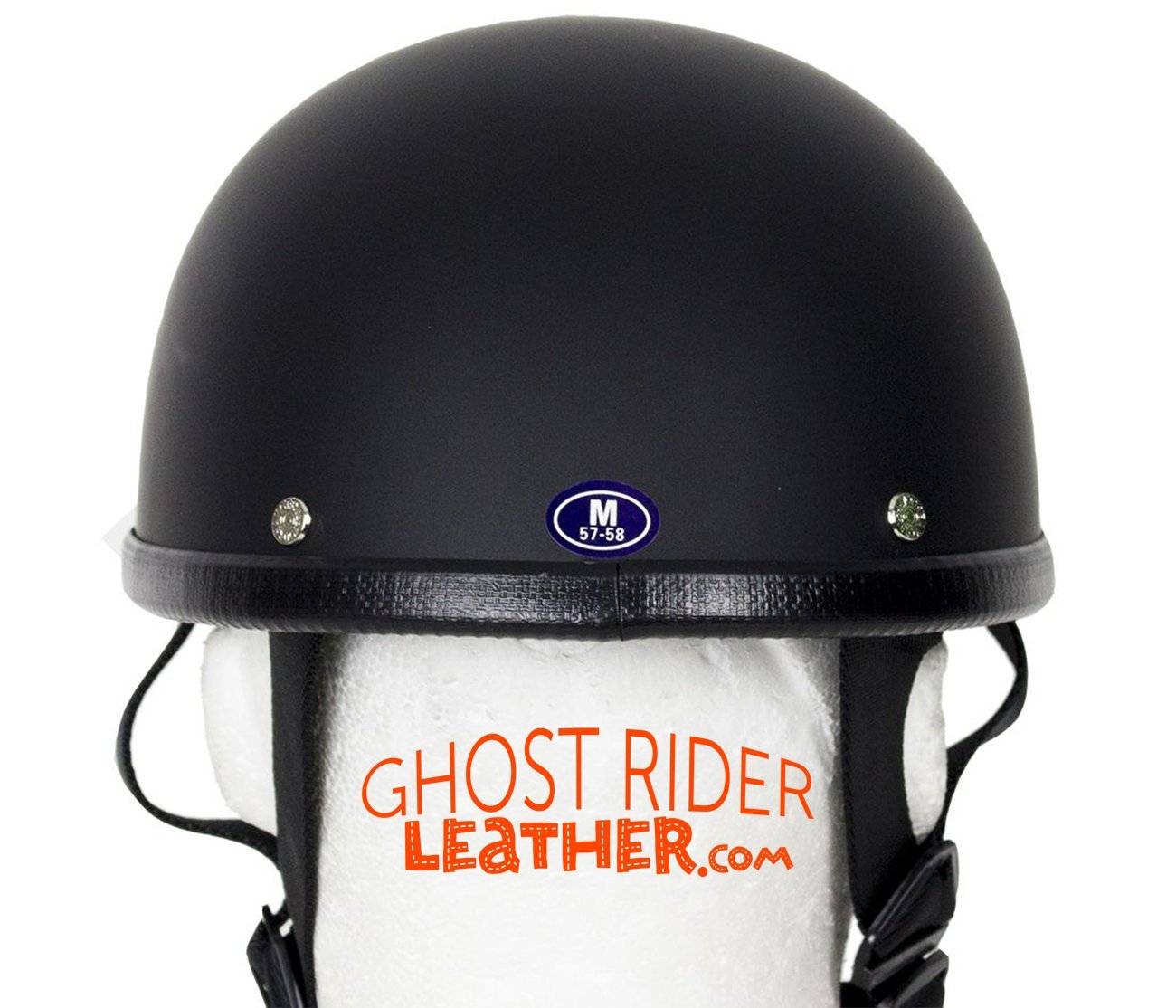 Novelty Motorcycle Helmet - Flat Black - Eagle Style - Shorty - H501-11-DL - Image 3