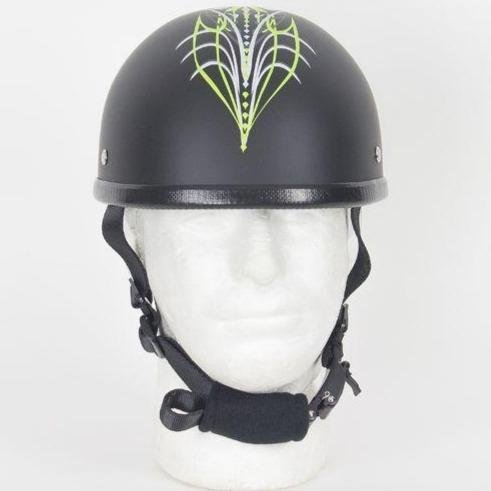 Novelty Motorcycle Helmet - Green Machine Tribal - Shorty - H501-D6-GREEN-DL - Image 2