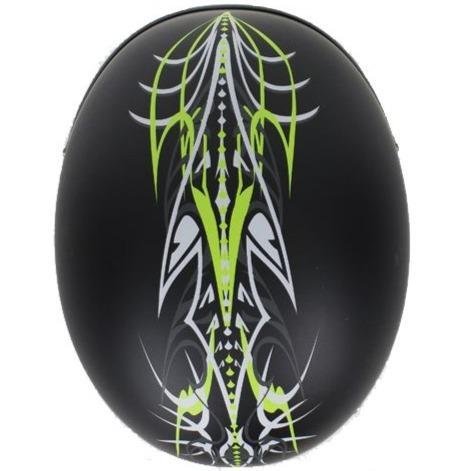 Novelty Motorcycle Helmet - Green Machine Tribal - Shorty - H501-D6-GREEN-DL - Image 7