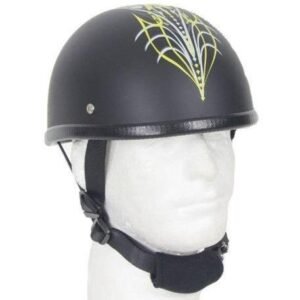 Novelty Motorcycle Helmet - Yellow Sun Grazer - Shorty - H501-D6-YELLOW-DL