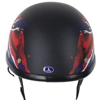 Novelty Motorcycle Helmet - Rebel Flag - Confederate - Shorty - H501-REBEL-DL - Image 4