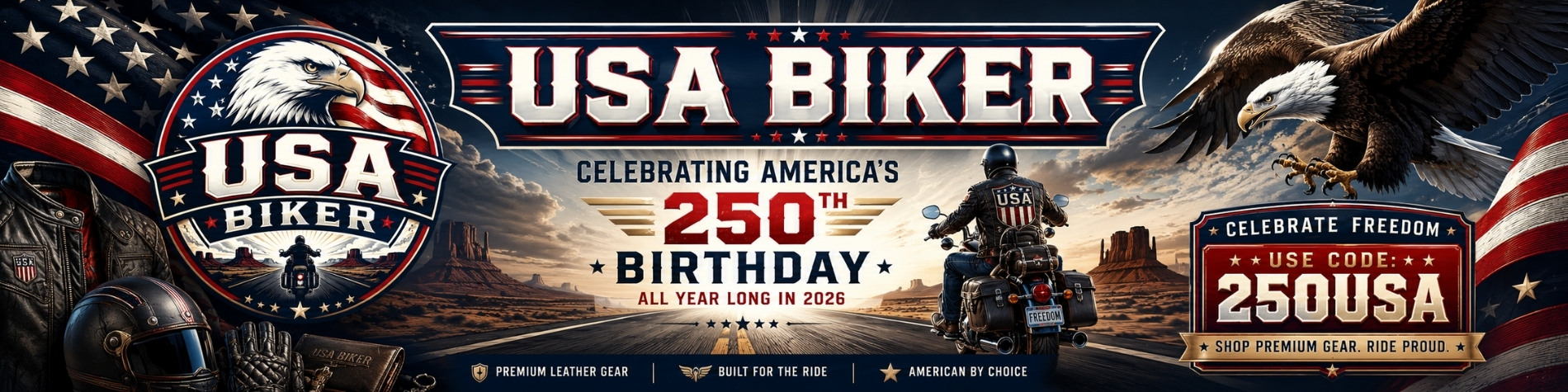 Welcome to USA Biker! Your home of biker leather apparel and accessories. Use Coupon Code 250USA in 2026.